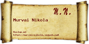 Murvai Nikola névjegykártya